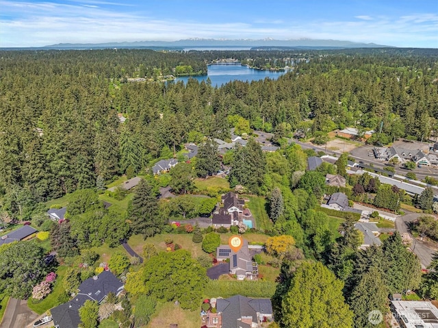 11411 Clovercrest Dr SW, Lakewood, WA 98499 - aerial overview of property's location with a heavily wooded area, a nearby body of water, and nearby suburban area