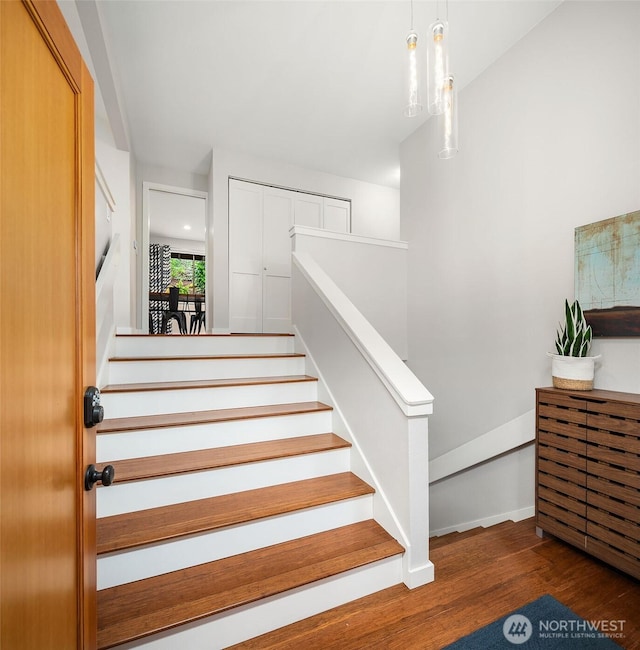 6700 81st Ave SE, Mercer Island, WA 98040 - stairway with wood finished floors and baseboards