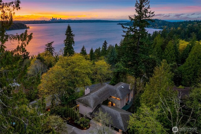 5310 W Mercer Way, Mercer Island, WA 98040 - view from above of property with a nearby body of water