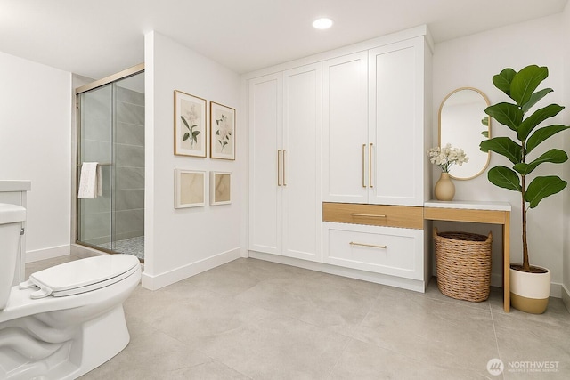 35603 Military Rd S, Auburn, WA 98001 - full bathroom with a shower stall, tile patterned floors, and recessed lighting