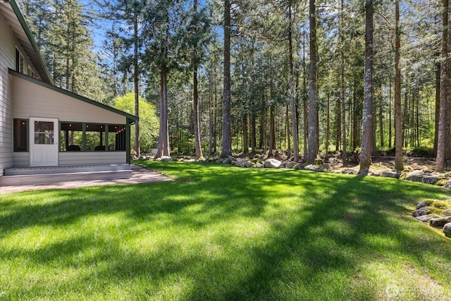 view of grassy yard