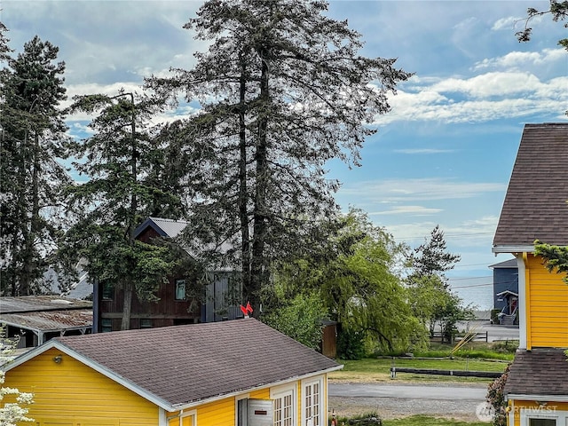 exterior view of a shingled roof
