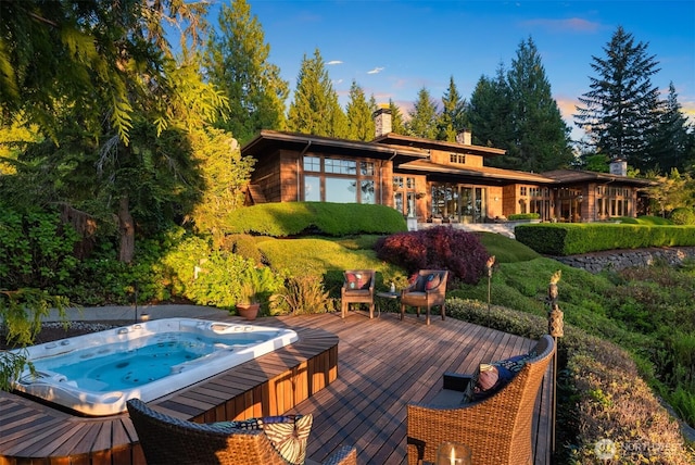 21402 S Herron Rd NW, Lakebay, WA 98349 - view of deck at dusk