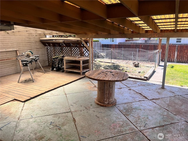 235 Ivy St NE, Ephrata, WA 98823 - view of patio featuring fence and a wooden deck