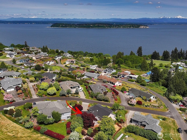 4638 Tanner View Dr, Clinton, WA 98236 - aerial perspective of suburban area with a water and mountain view
