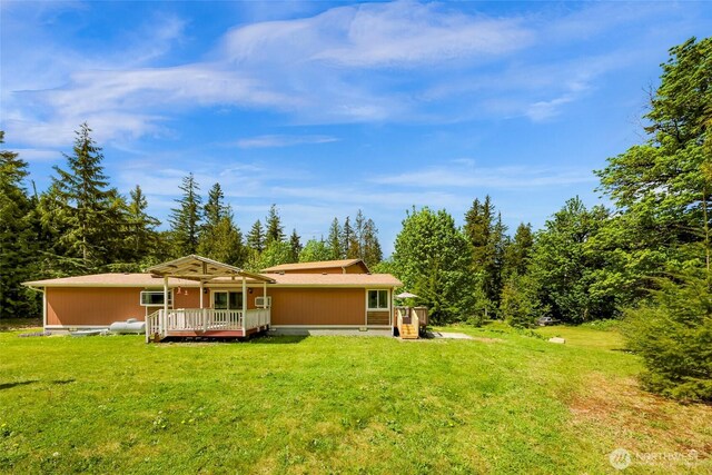 846 Deep Valley Dr, Maple Falls, WA 98266 - back of house featuring a deck and a lawn