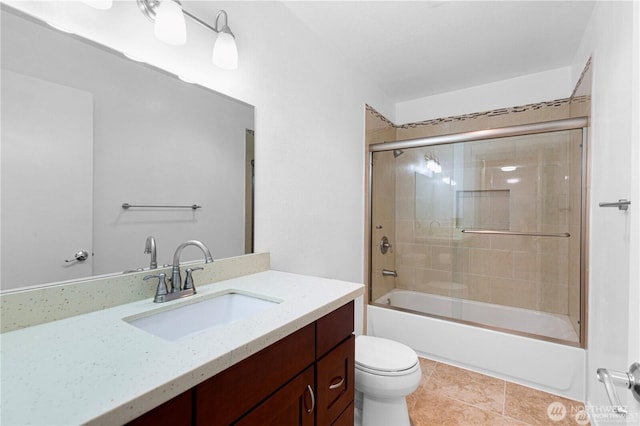 12840 SE 40th Ct Unit B2, Bellevue, WA 98006 - full bathroom featuring vanity, toilet, bath / shower combo with glass door, and tile patterned flooring