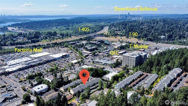 12840 SE 40th Ct Unit B2, Bellevue, WA 98006 - aerial overview of property's location featuring a forest