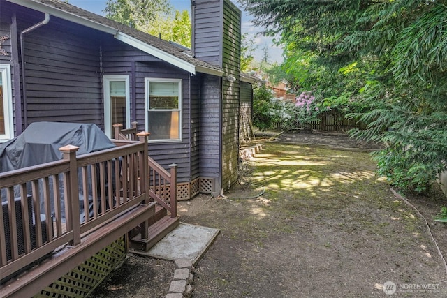 view of yard with fence