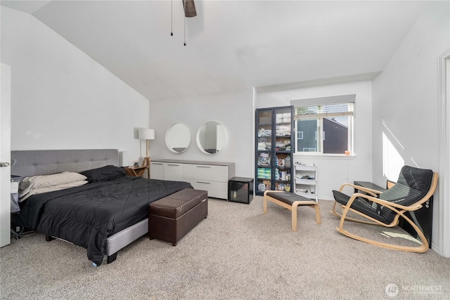 1339 E 51st St, Tacoma, WA 98404 - bedroom with carpet floors, vaulted ceiling, and a ceiling fan