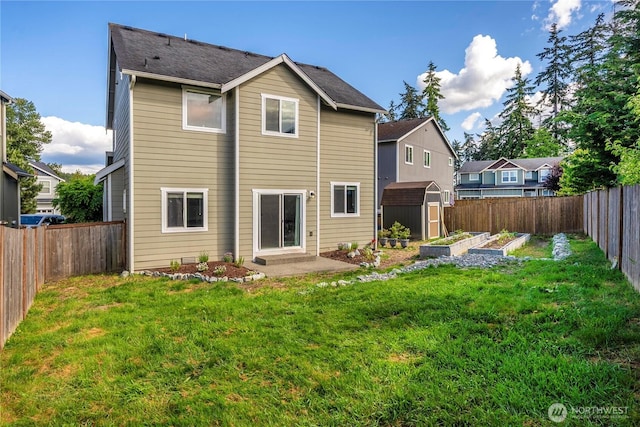 1339 E 51st St, Tacoma, WA 98404 - rear view of house featuring a shed, a garden, and an outdoor structure
