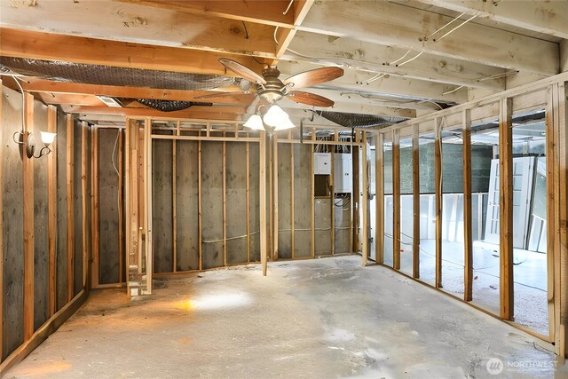 15513 NE Beebe Rd, Battle Ground, WA 98604 - below grade area with a ceiling fan and electric panel