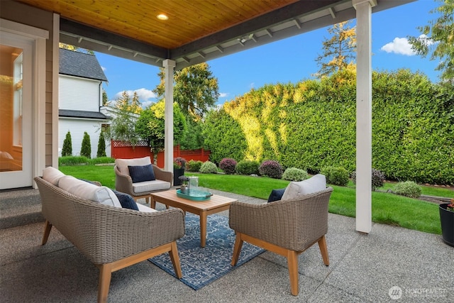 view of patio / terrace with an outdoor hangout area