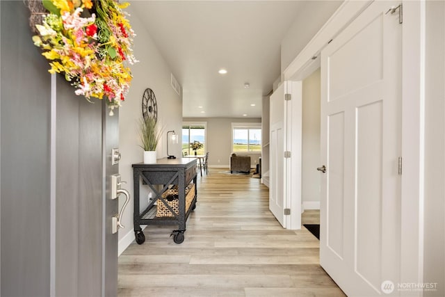 470 S Partridge Ln, East Wenatchee, WA 98802 - corridor with recessed lighting, light wood-style flooring, and baseboards