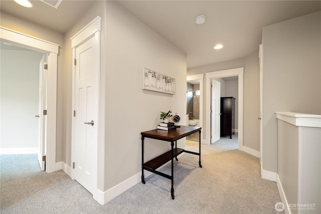 470 S Partridge Ln, East Wenatchee, WA 98802 - hall featuring light colored carpet, baseboards, and recessed lighting