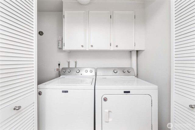 8309 Cirque Dr W Unit 4, University Place, WA 98467 - clothes washing area with cabinet space and independent washer and dryer