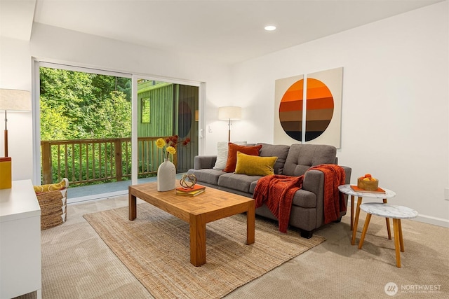5047 84th Ave SE, Mercer Island, WA 98040 - living room with light colored carpet and recessed lighting