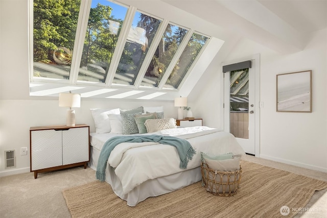 5047 84th Ave SE, Mercer Island, WA 98040 - bedroom with carpet floors, baseboards, and vaulted ceiling