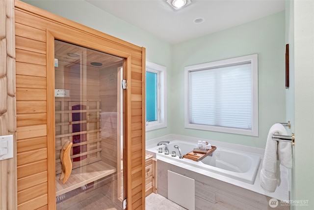7340 Hawkstone Ave SW, Port Orchard, WA 98367 - full bathroom featuring a relaxing sauna, a bath, and a shower stall