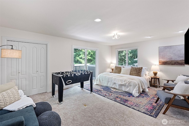 7340 Hawkstone Ave SW, Port Orchard, WA 98367 - bedroom with carpet floors, a closet, and recessed lighting