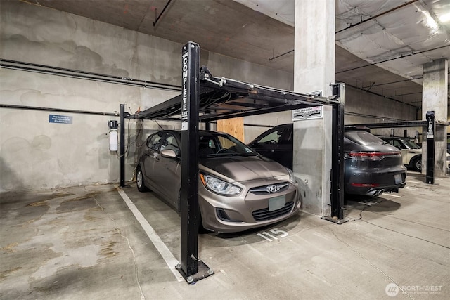 view of parking garage