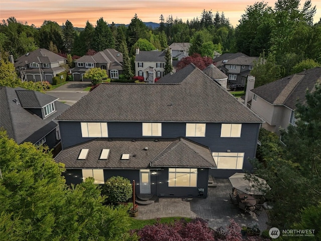 451 245th Ave SE, Sammamish, WA 98074 - aerial view at dusk of a residential view
