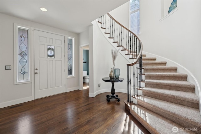451 245th Ave SE, Sammamish, WA 98074 - foyer featuring stairway, wood finished floors, and recessed lighting