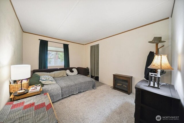 17465 NE Noll Rd NE, Poulsbo, WA 98370 - bedroom with carpet floors and ornamental molding