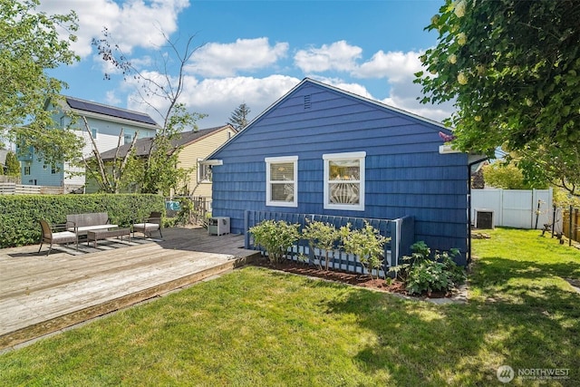 10229 35th Ave SW, Seattle, WA 98146 - back of house with a wooden deck and central air condition unit
