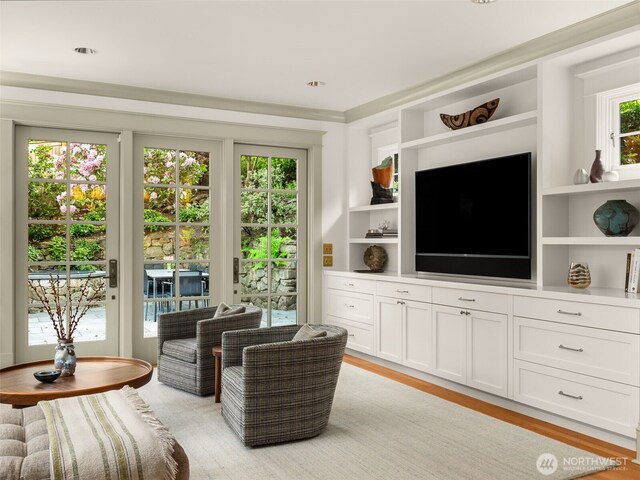 2161 E Interlaken Blvd, Seattle, WA 98112 - living room with built in features and light wood finished floors