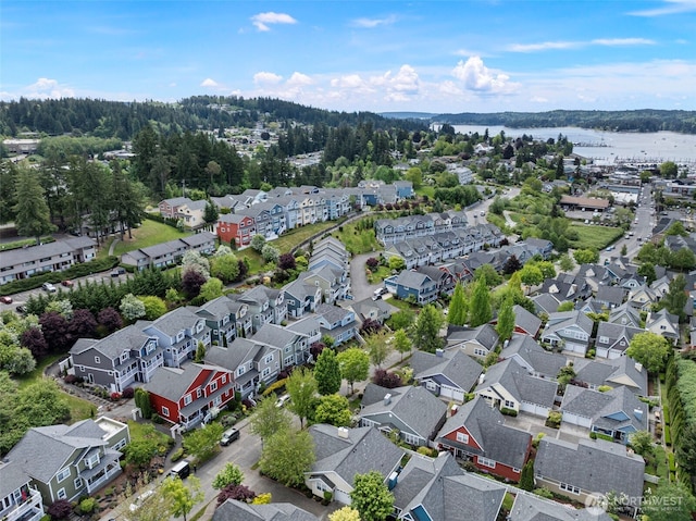 19554 Jensen Way NE, Poulsbo, WA 98370 - aerial perspective of suburban area with a nearby body of water