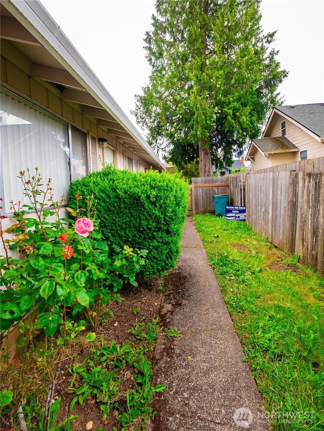 view of yard with fence
