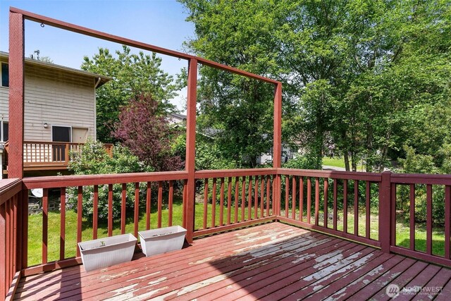 1342 NE Jasmine Ln, Bremerton, WA 98311 - wooden terrace with a yard