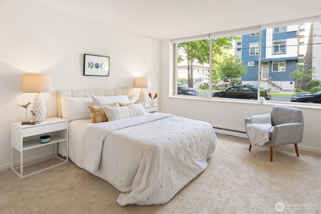 4540 8th Ave NE Unit 104, Seattle, WA 98105 - bedroom featuring carpet and baseboard heating