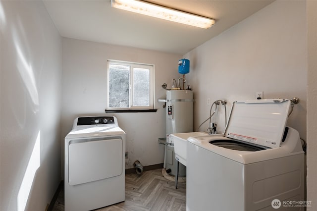 5211 E 96th St, Tacoma, WA 98446 - washroom featuring independent washer and dryer and strapped water heater