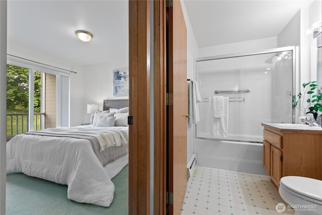 236 W Maberry Dr Unit 102, Lynden, WA 98264 - bedroom with baseboard heating and a sink