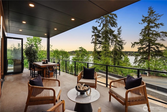 balcony featuring an outdoor living space