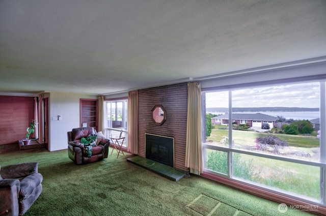 1260 S Karl Johan Ave, Tacoma, WA 98465 - carpeted living room with a fireplace