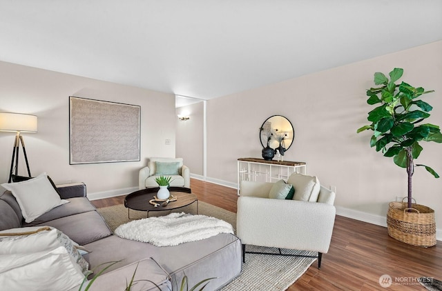 11515 Greenwood Ave N Unit B, Seattle, WA 98133 - living room with baseboards and wood finished floors
