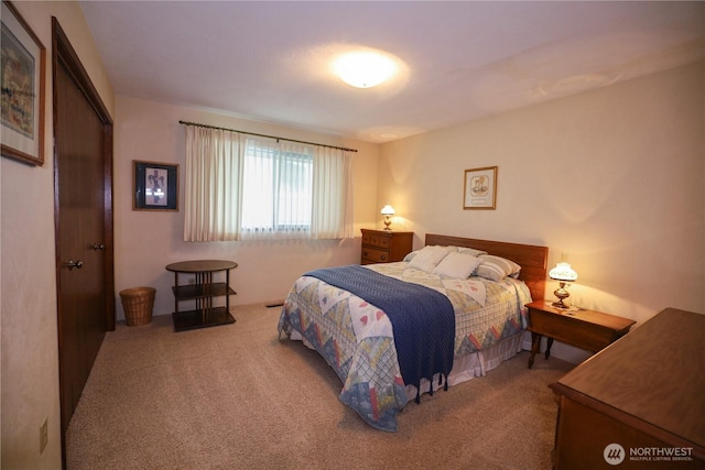 bedroom with carpet
