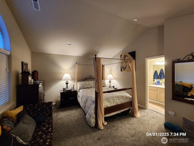 13816 NE 63rd St, Vancouver, WA 98682 - bedroom with vaulted ceiling, carpet, and ensuite bathroom