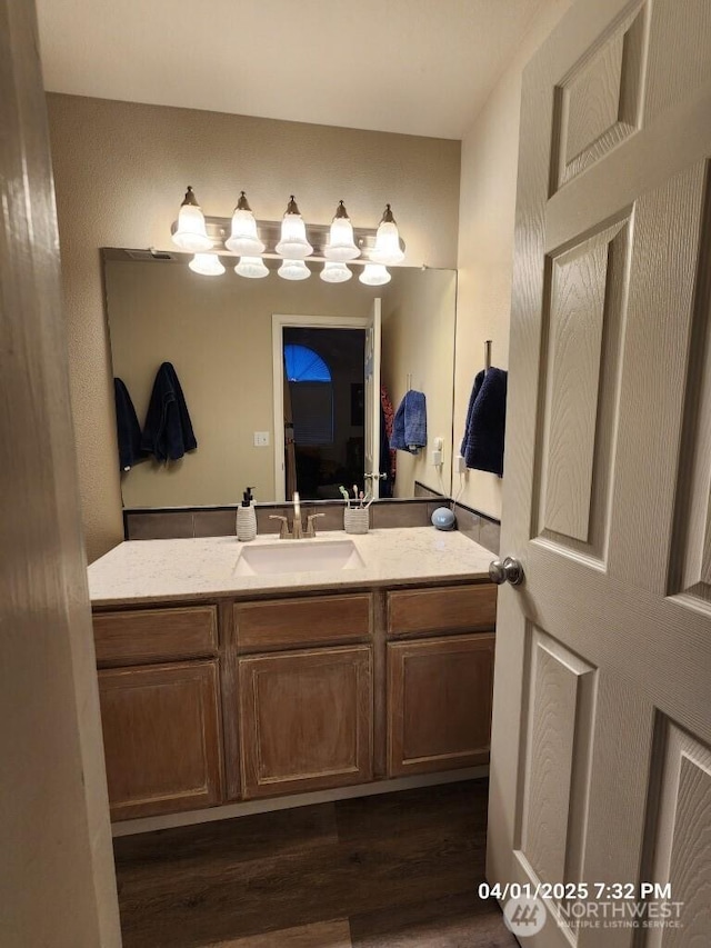 13816 NE 63rd St, Vancouver, WA 98682 - bathroom with vanity and wood finished floors