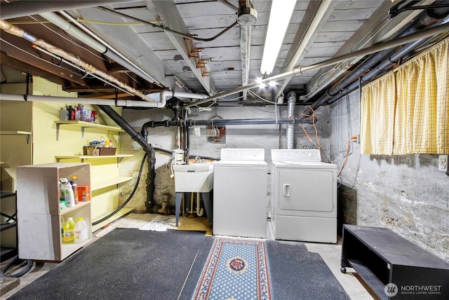 1420 S Verde St, Tacoma, WA 98405 - unfinished basement with independent washer and dryer