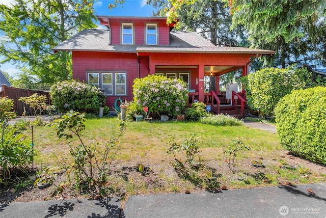 1420 S Verde St, Tacoma, WA 98405 - view of front facade with a shingled roof and covered porch