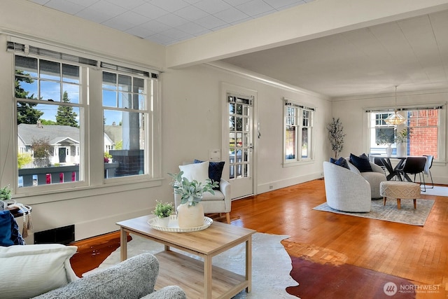 living room featuring wood finished floors