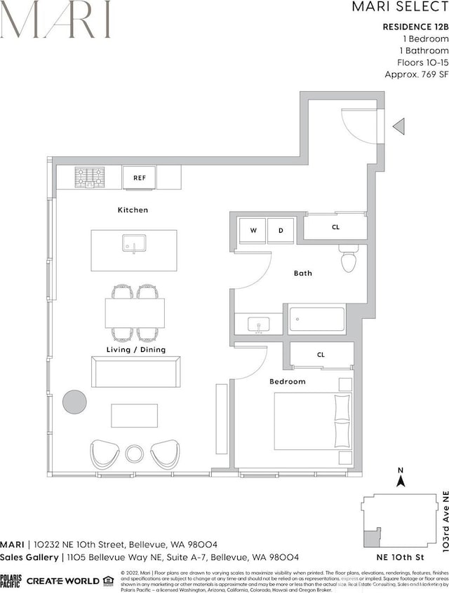 10232 NE 10th St Unit 1212, Bellevue, WA 98004 - property floor plan