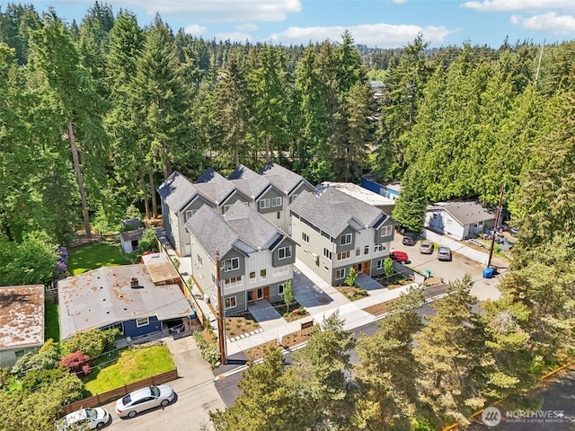 20311 14th Ave NE Unit A, Shoreline, WA 98155 - aerial perspective of suburban area featuring a heavily wooded area