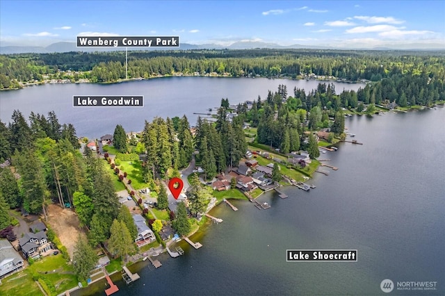 15208 W Lake Goodwin Rd, Stanwood, WA 98292 - view of property location with a forest and a nearby body of water