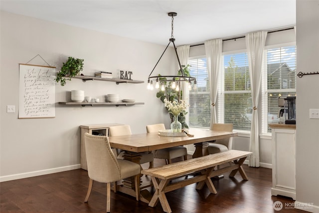13708 Big Sky Dr E, Bonney Lake, WA 98391 - dining area featuring dark wood-style floors and baseboards