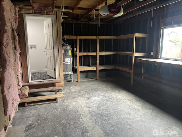 basement with water heater